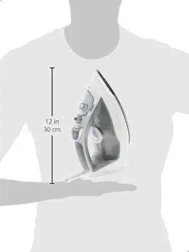 Amazon Basics Steam Iron for Clothes with Safety Auto Shut-Off, Handheld Steamer, Steel Soleplate, 1700-Watt, 1.62ft, Gray - 5