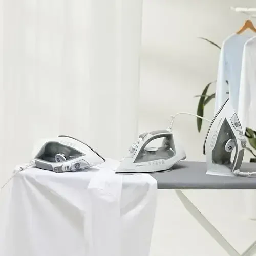 Amazon Basics Steam Iron for Clothes with Safety Auto Shut-Off, Handheld Steamer, Steel Soleplate, 1700-Watt, 1.62ft, Gray - 6
