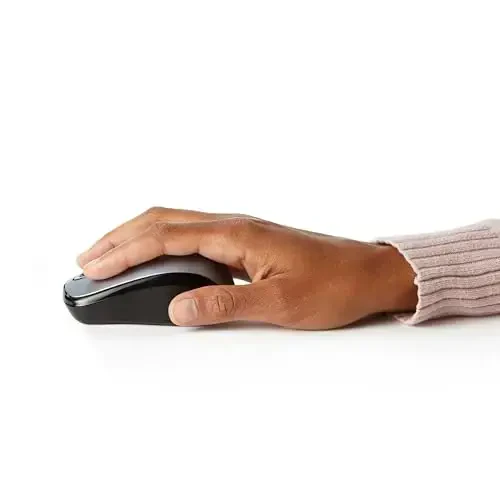 Amazon Basics 2.4 Ghz Wireless Optical Computer Mouse with USB Nano Receiver, Silver - 3