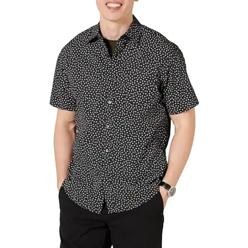 Amazon Essentials Men's Regular-Fit Short-Sleeve Print Shirt - 1