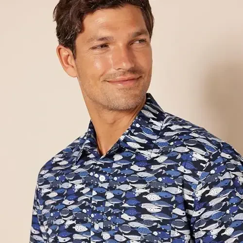 Amazon Essentials Men's Regular-Fit Short-Sleeve Print Shirt - 4