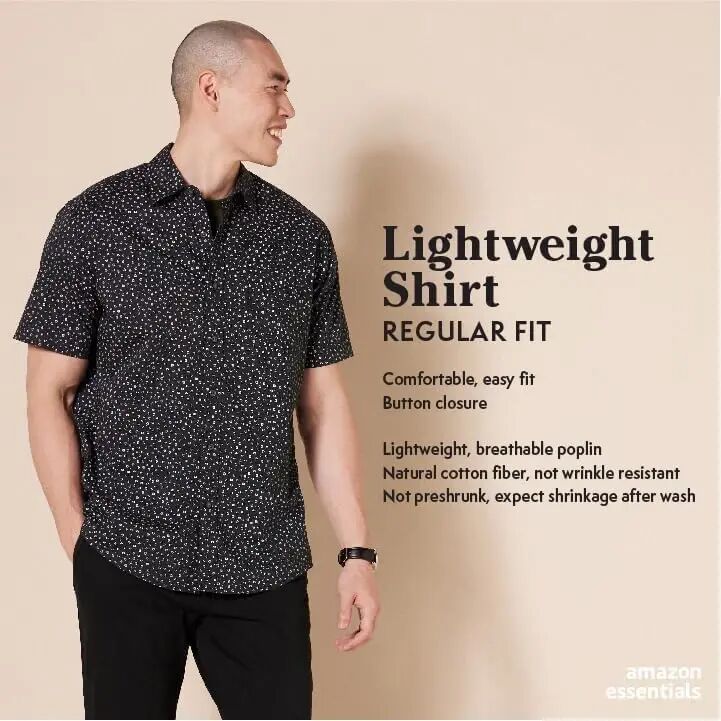 Amazon Essentials Men's Slim-Fit Men's Short Sleeve Collared Button Down Shirt - 2