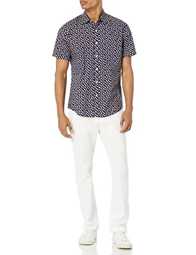 Amazon Essentials Men's Regular-Fit Short-Sleeve Print Shirt - 5