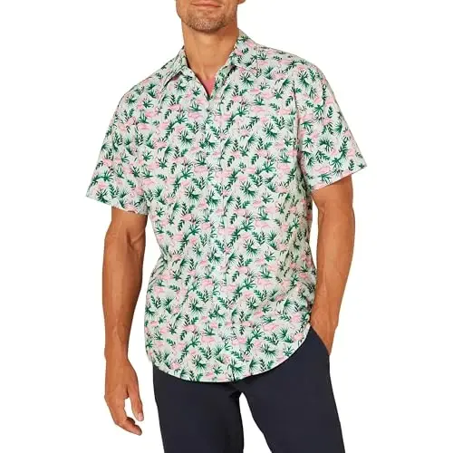 Amazon Essentials Men's Regular-Fit Short-Sleeve Print Shirt - Amazon Essentials