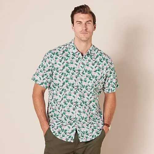Amazon Essentials Men's Regular-Fit Short-Sleeve Print Shirt - 6