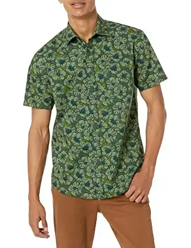 Amazon Essentials Men's Regular-Fit Short-Sleeve Print Shirt - 1