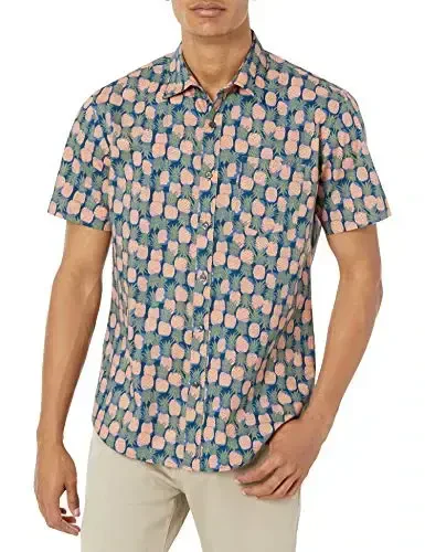 Amazon Essentials Men's Regular-Fit Short-Sleeve Print Shirt - 1
