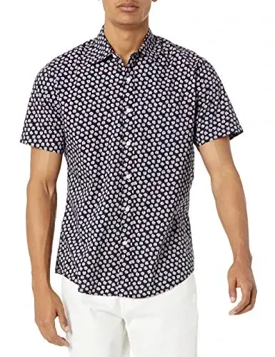 Amazon Essentials Men's Regular-Fit Short-Sleeve Print Shirt - 1
