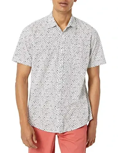 Amazon Essentials Men's Regular-Fit Short-Sleeve Print Shirt - 1