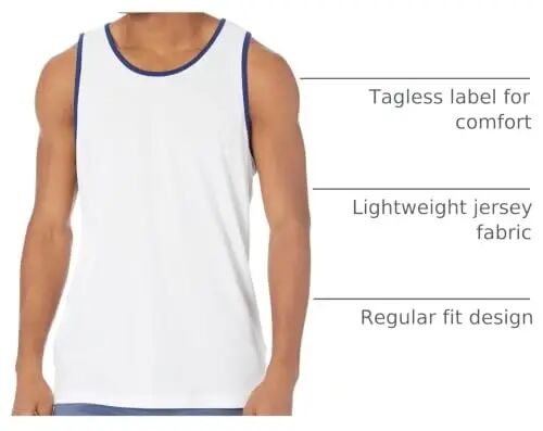 Amazon Essentials Men's Regular-Fit Sleeveless Tank Top, 100% Cotton - 4