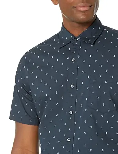 Amazon Essentials Men's Slim-Fit Men's Short Sleeve Collared Button Down Shirt - 3