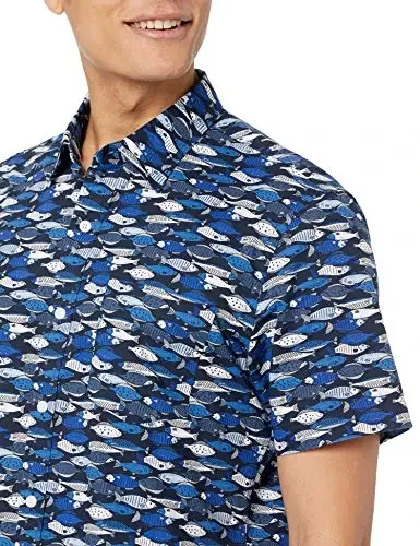 Amazon Essentials Men's Slim-Fit Men's Short Sleeve Collared Button Down Shirt - 3