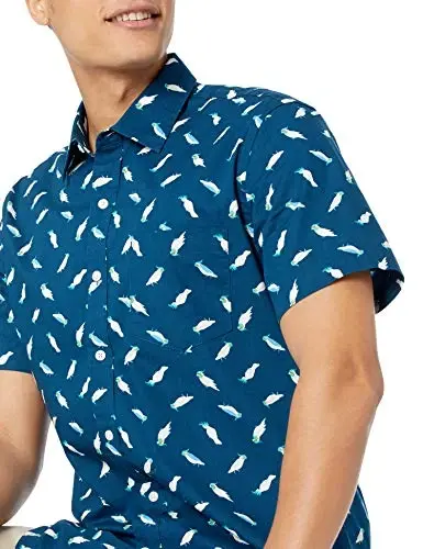 Amazon Essentials Men's Slim-Fit Men's Short Sleeve Collared Button Down Shirt - 5