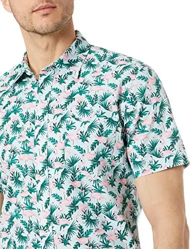 Amazon Essentials Men's Slim-Fit Men's Short Sleeve Collared Button Down Shirt - 3