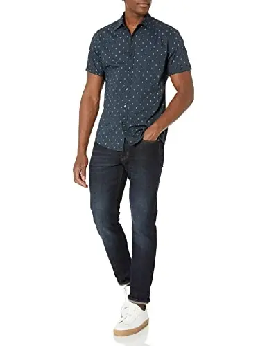 Amazon Essentials Men's Slim-Fit Men's Short Sleeve Collared Button Down Shirt - 5