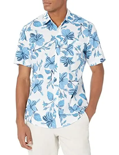 Amazon Essentials Men's Slim-Fit Men's Short Sleeve Collared Button Down Shirt 