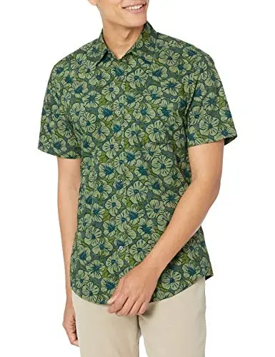 Amazon Essentials Men's Slim-Fit Men's Short Sleeve Collared Button Down Shirt 