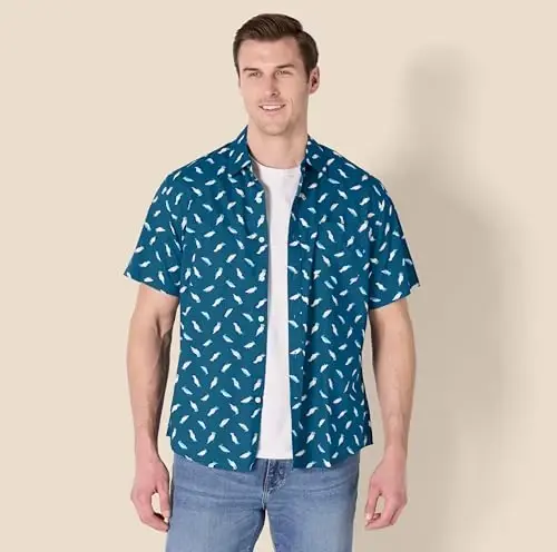 Amazon Essentials Men's Slim-Fit Men's Short Sleeve Collared Button Down Shirt - 3