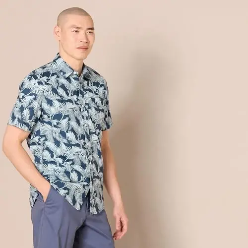 Amazon Essentials Men's Slim-Fit Men's Short Sleeve Collared Button Down Shirt - 3