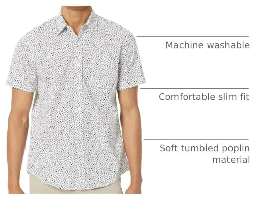 Amazon Essentials Men's Slim-Fit Men's Short Sleeve Collared Button Down Shirt - 4