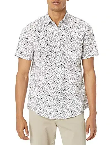 Amazon Essentials Men's Slim-Fit Men's Short Sleeve Collared Button Down Shirt 