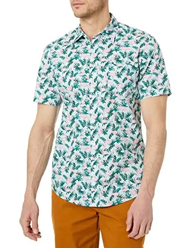 Amazon Essentials Men's Slim-Fit Men's Short Sleeve Collared Button Down Shirt - AMAZON ESSENTIALS