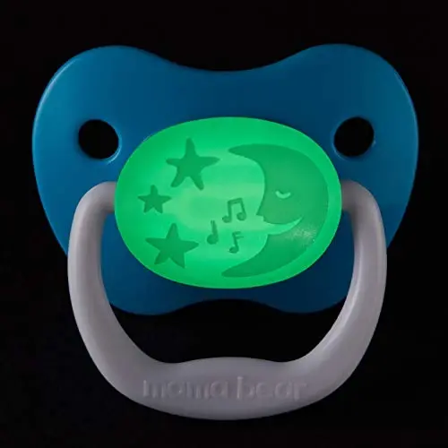 Amazon Brand - Mama Bear Glow-in-The-Dark Baby Pacifier, Stage 2 (6-12M), BPA Free, Assorted Colors, 4 Count (Pack of 2) - 2