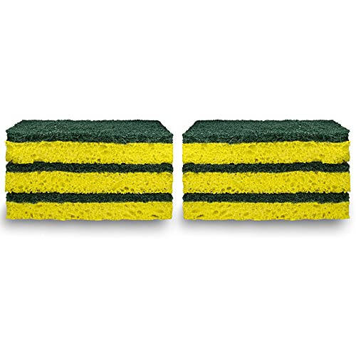 Amazon Basics Cleaning Sponges, Multipurpose, Heavy Duty Scrub Sponges, Yellow/Green, 6-Pack - 4