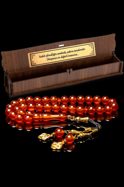 Amber Rosary with Ottoman Silver Plated Tassel - OTTOTESBİH
