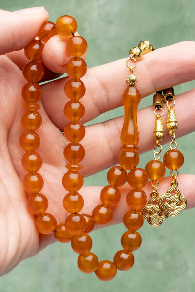 Amber Rosary with Ottoman Silver Plated Tassel - OTTOTESBİH (1)