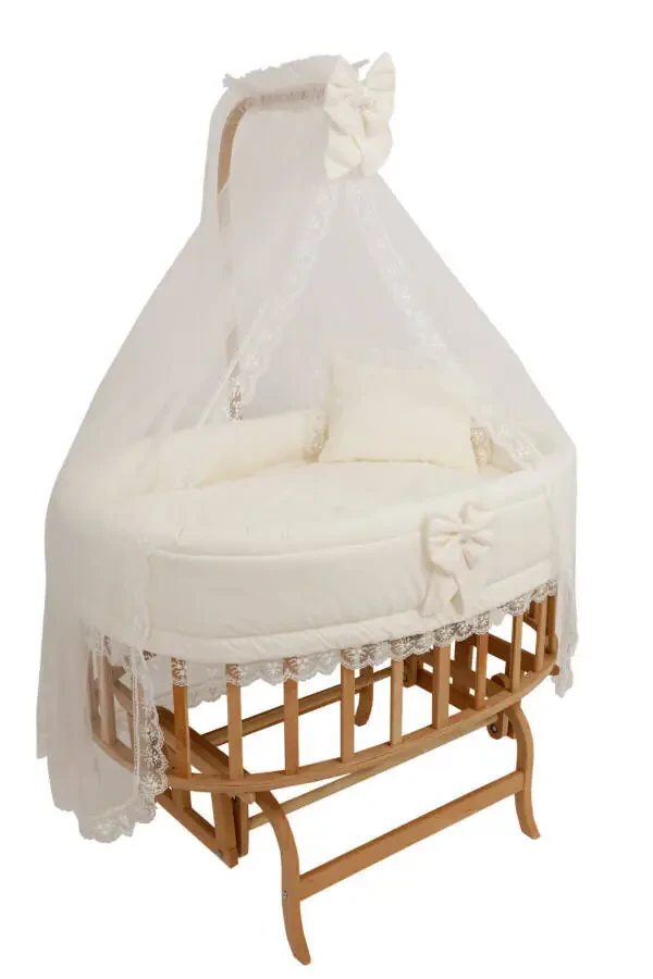 Amedan Basket Cradle with Sleeping Set (Cream French Lace) - 1