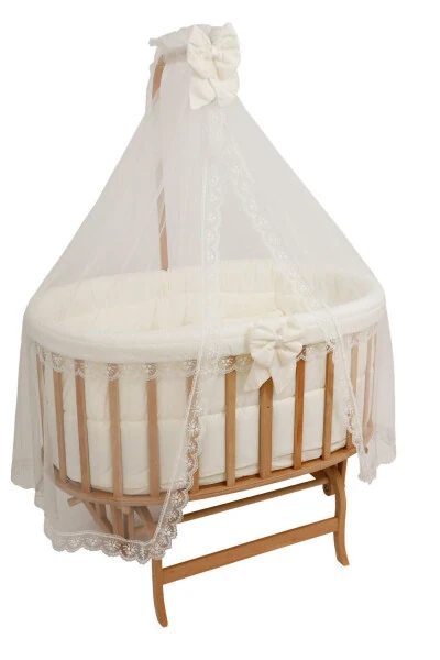 Amedan Basket Cradle with Sleeping Set (Cream French Lace) - BEBEK ON FOR (1)
