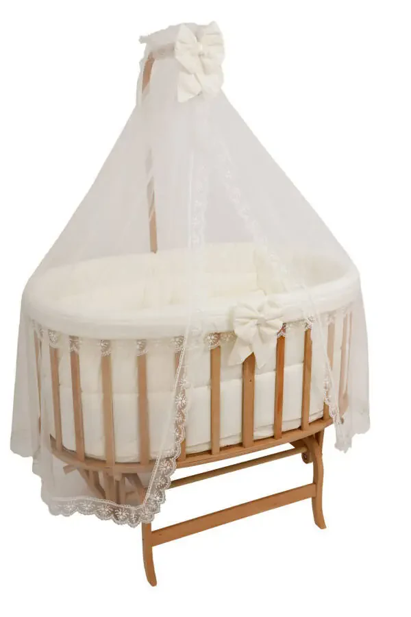 Amedan Basket Cradle with Sleeping Set (Cream French Lace) - 2