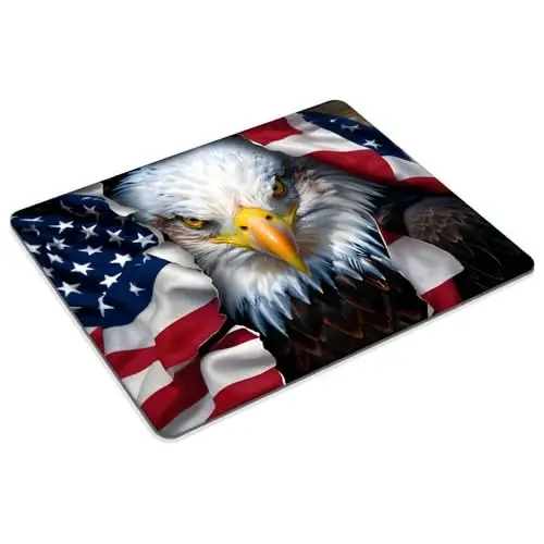 American Eagle Flag Mouse pad Sozlash mumkin bo'lgan sichqoncha yostig'i Kompyuterlar uchun sirpanmaydigan kauchuk asosli sichqoncha yostiqchalari Noutbuk ofis stoli aksessuarlari Sichqoncha yostig'i - GOODSPROUT (1)