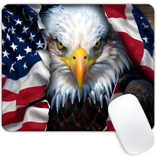 American Eagle Flag Mouse pad Sozlash mumkin bo'lgan sichqoncha yostig'i Kompyuterlar uchun sirpanmaydigan kauchuk asosli sichqoncha yostiqchalari Noutbuk ofis stoli aksessuarlari Sichqoncha yostig'i - GOODSPROUT