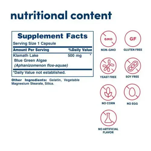 American Health Klamath Shores Blue Green Algae 120 Capsules - AMERICAN HEALTH (1)