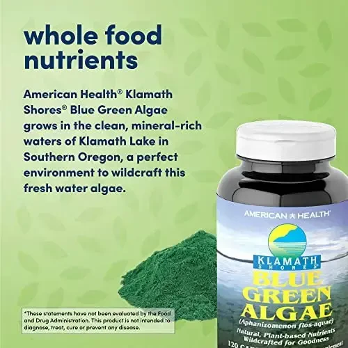 American Health Klamath Shores Blue Green Algae 120 Caps - 3