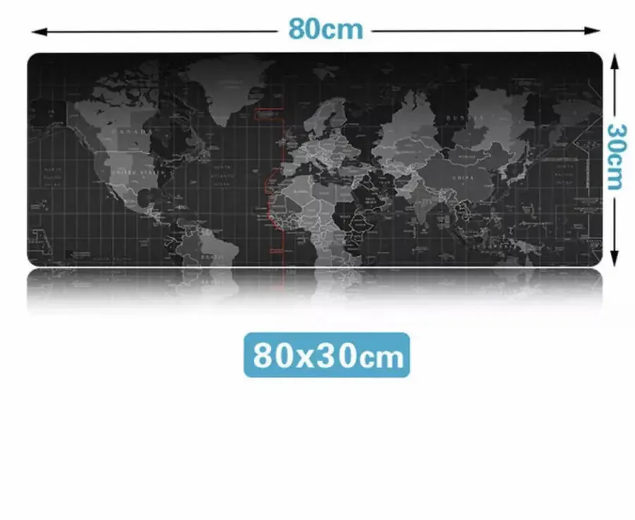 American Notions Gaming Mouse Pad XL Size for Mice and Keyboard, Non-Slip Rubber, Laptop Mac PC ( Black World Map )-MULTICOLOR - 9
