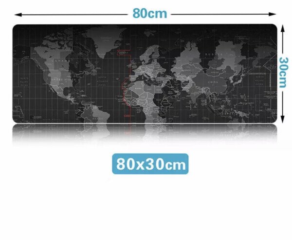 American Notions Gaming Mouse Pad XL Size for Mice and Keyboard, Non-Slip Rubber, Laptop Mac PC ( Black World Map )-MULTICOLOR - 3