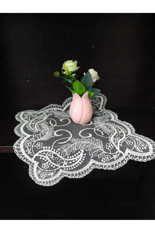 American Placemat, 6 Placemats Ecru 30x30cm Dining Set, Tablecloth Set, Serving Presentation Set-American Placemat Model 8 - 2