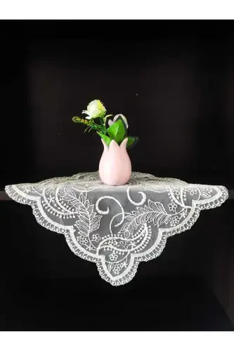 American Placemat, 6 Placemats Ecru 30x30cm Dining Set, Tablecloth Set, Serving Presentation Set-American Placemat Model 8 - 3