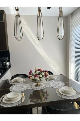 American Placemat, Charger Plate, and Runner Set for 6 People- Ecru - 8