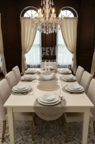 American Placemat, Charger Plate, and Runner Set for 6 People - Mink - 1