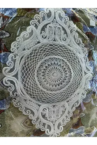 American Service, 1 Runner 6 Placemat Dining Set, Tablecloth Set, Serving Presentation Set - Cream-Cream2 - 5