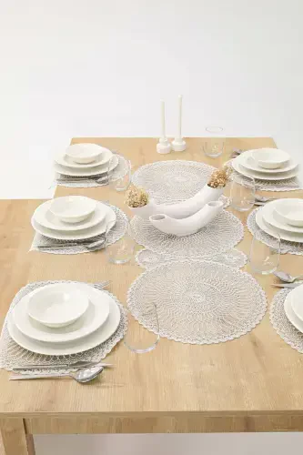 American Serving Placemat and Runner Set for 6 People - 7 Pieces - 2