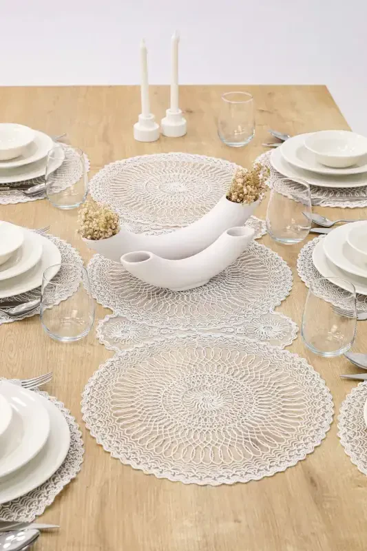 American Serving Placemat and Runner Set for 6 People - 7 Pieces - 3