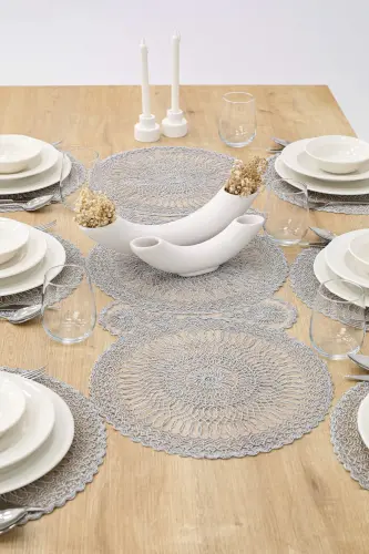 American Serving Placemat And Runner Set for 6 People - BILGIÇLER (1)
