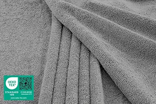 American Soft Linen 100% Cotton 600 GSM Turkish 40x80 Oversized Bath Towel Sheet, Extra Large Adult Towels for Bathroom, Light Grey Bath Sheet - 2