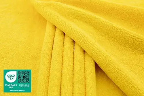 American Soft Linen 100% Cotton 600 GSM Turkish 40x80 Oversized Bath Towel Sheet, Extra Large Adult Towels for Bathroom, Yellow Bath Sheet - 2