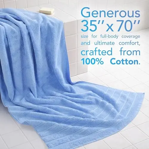 American Soft Linen 100% Cotton Luxury Turkish Towels, 2PC 35x70 Bath Sheet | Soft Absorbent Quick Dry OEKO Tex Standard 100 Certificated Durable Machine Washable Premium Hotel Quality - American Soft Linen (1)